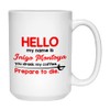 Adventure Film Character Mug, 15 Oz, Hello My Name is