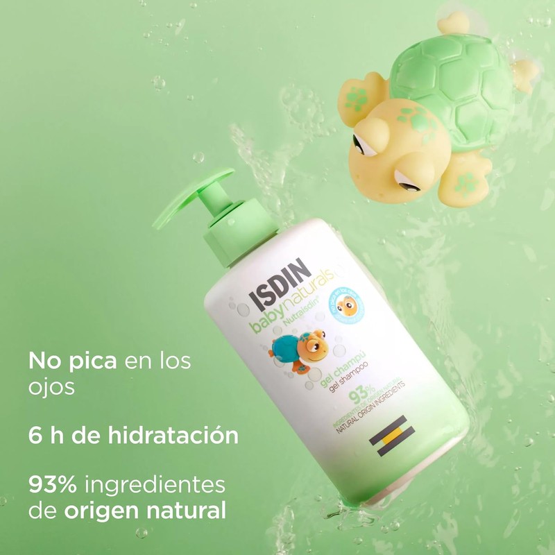 ISDIN Baby Naturals Shampoo para Bebé, con un 93% de