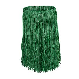 Beistle Adult Raffia Hula Skirt Party Supplies, 31" W x 28" L, Green