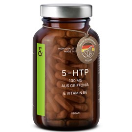 5-HTP Kapseln hochdosiert plus Vitamin B6 - für Nerven und Psyche - 5 HTP 100mg aus Griffonia Simplicifolia Samenextrakt - Serotonin Booster - natürlich pflanzlich & vegan