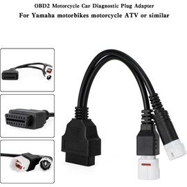 Alchiauto 3Pin 4Pin OBD2 Moto Adapter 2 in 1 3 pin 4 pin OBD2 Motorrad Diagnosekabel, 16 Pin auf 3 Pin 4 Pin OBD Motor Adapter Kompatibel mit Yamaha Kline Euro5, CRF Motorräder