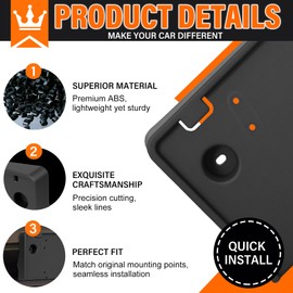 ABS Front License Plate Holder Compatible with Lincoln MKX 2016 2017 2018, Anti-Vibration License Plate Mounting Bracket, Rust-Proof Replacement Frames with Screws, Quick Installation