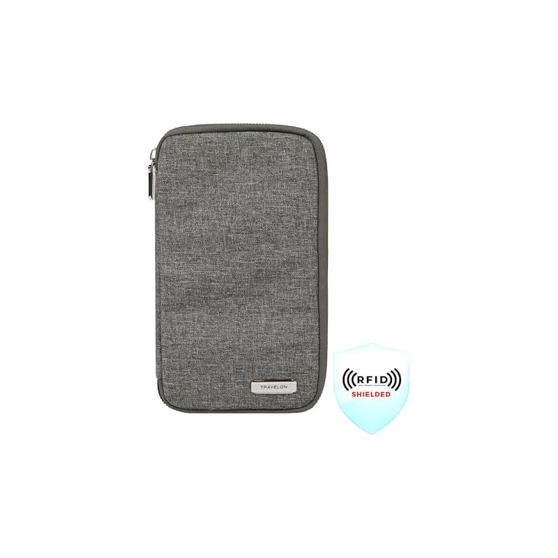 Travelon portafolios con cierre para pasaporte familiar con bloqueo RFID