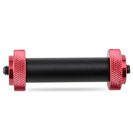 CAMVATE 15mmマイクロッド 長さ2” 両端1/4"止めネジ 付き 赤 (一端1/4"ネジ)