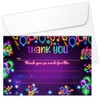 Zodvery Glow Neon Birthday Thank You Notes for Boys Girls,