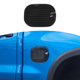 RT-TCZ for Silverado Gas Cap Door Cover Compatible with Chevy Silverado GMC Sierra 2019 up Black ABS Carbon Fiber Flag Exterior Accessories