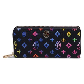 Castelbajac 063615 Germain Zip Long Wallet with Coin Purse, Black