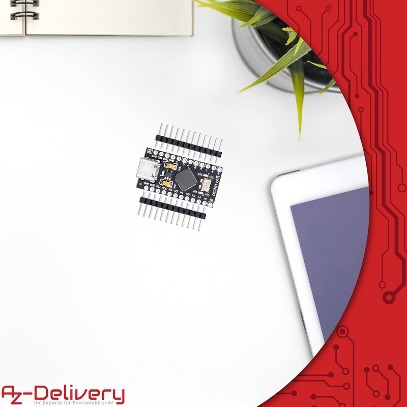 AZDelivery 5 x Pro Micro ATMEGA32U4 5V/16MHz Development Board Microcontroller