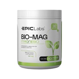 Epic Labs Bio-Mag Glicinato de Magnesio 60 Cápsulas  1000 mg de Magnesio de Alta Absorción para Relajación Muscular y Sueño Reparador.                