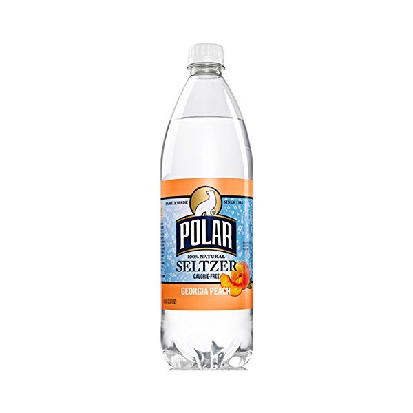 Polar Georgia Peach Seltzer 1 L Plastic Bottles - Pack of 12