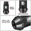 J2 Engineering J2-LN-T7-038-125-BK M12 x 1.25 T6-7075 Aluminum 42mm Closed