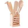 EVERYJOY Wooden Kitchen Utensils Set of 8 (Brown, Set 1)