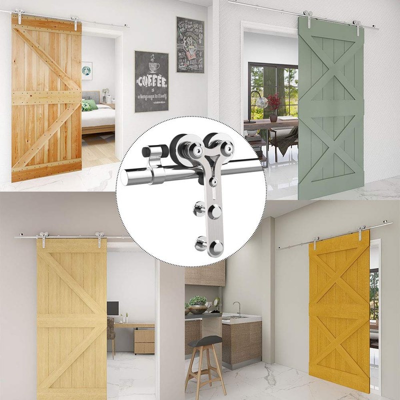 TSMST 5FT Sliding Barn Door Hardware Kit, Stainless Steel Heavy