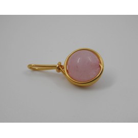 Gold-Plated Tendre Pendant with Rose Quartz Gemstone