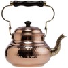 DEMMEX 1mm Thick Hammered Copper Tea Pot Kettle Stovetop Teapot,
