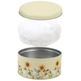 ASUNFO Body Powder Puff and Container with Large Powder Puffs Empty Bath Dusting Powder Tin for Women