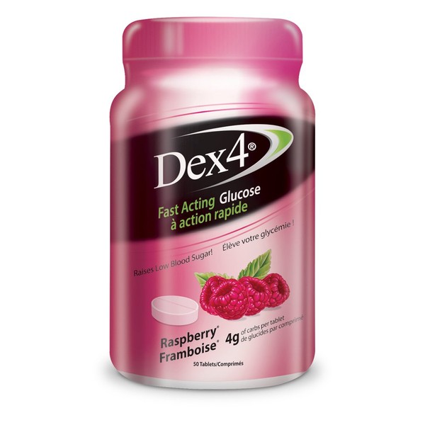 Dex4 Dex4 Glucose Tablets, 50-Count Bottle, Raspberry, 50 Count