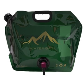 FANEAMADE Water Storage Containers,2 Gallon (8 L) Collapsible Camping Water Jug,BPA Free Food Grade Water Container With Spigot,Potable Folding Emergency Water Bags for Hiking & Outdoor (Dark Green)