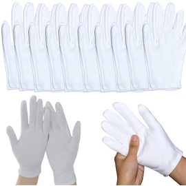 10 Paar weiße Baumwollhandschuhe – Extra dicke Feuchtigkeits-Handschuhe für trockene Hände, Neurodermitis Ekzeme | Weich, hautfreundlich & SPA-tauglich