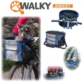 Walky Dog Basket Pet Dog Bicycle Basket Carrier Easy Mounting Up to 15lbs