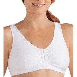 Amoena Frances Soft Cup Front Fastening Post Surgical Bra - White, Medium / A/B