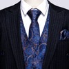 Barry.Wang Men Vest Set Paisley Floral Silk 5PCS Waistcoat Tie