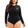 Holipick Plus Size One Piece Rash Guard for Women Long