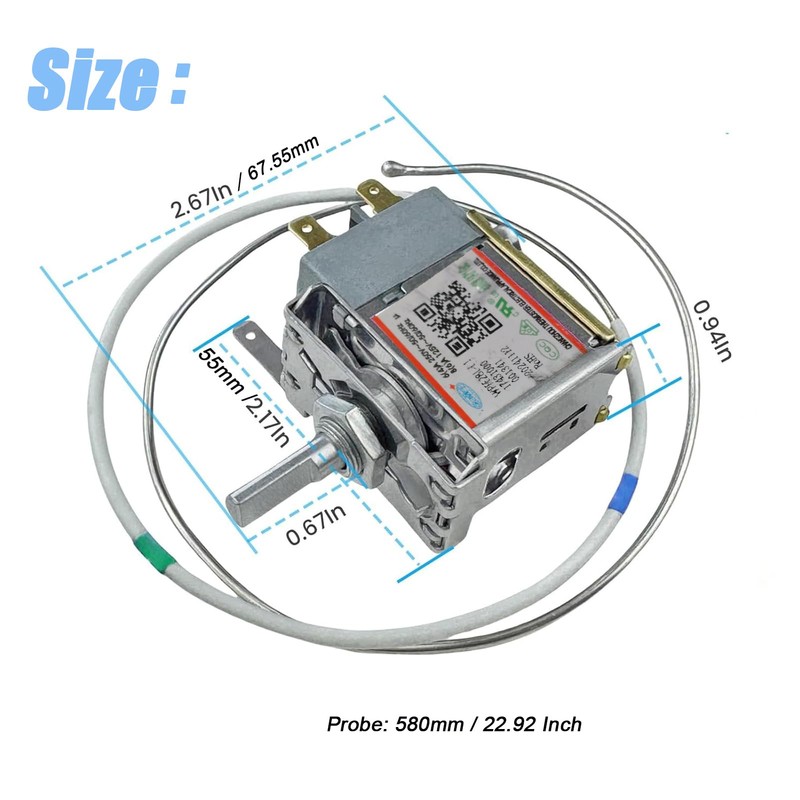 UZSTUNG WPF28E-EX Refrigerator Thermostat Fit Midea, Arctic King, Insignia, Vissani