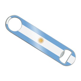 Argentina Country Flag Stainless Steel Vinyl Covered Flat Bartender Speed Bar Bottle Opener
