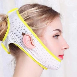 Sleep Anti-Mouth Breathing Face Band for Face Slimming & Cheekbone Support White 2ea