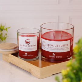 Estrella Blanca Aromatic Soy Wax Candle 14.5 oz - Apple Cinnamon, Long-Lasting Scented Candle