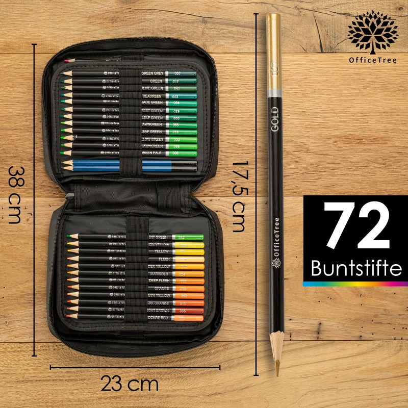 OfficeTree 72 Colouring Pencils Set - Professional Colouring Pencils for
