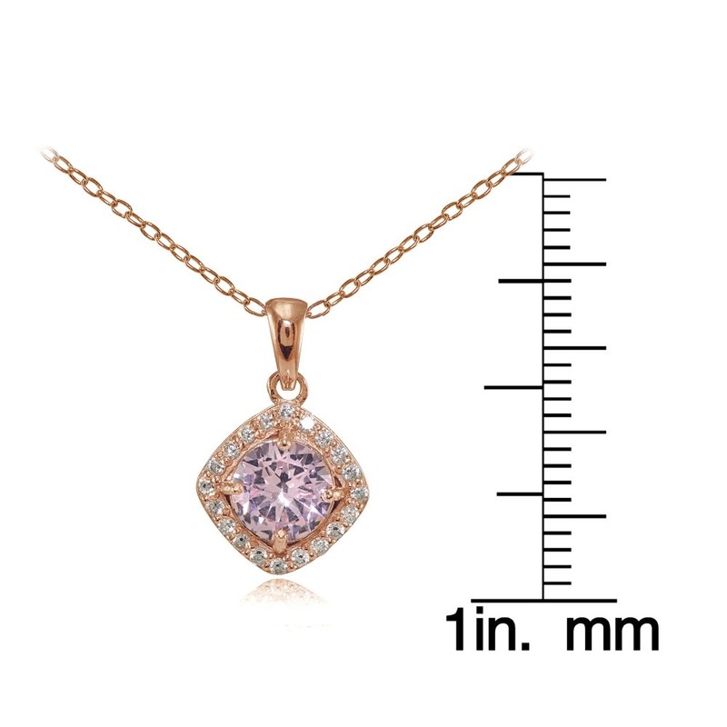 Plata de Ley Chapados en oro rosa imitación Gemstone 7