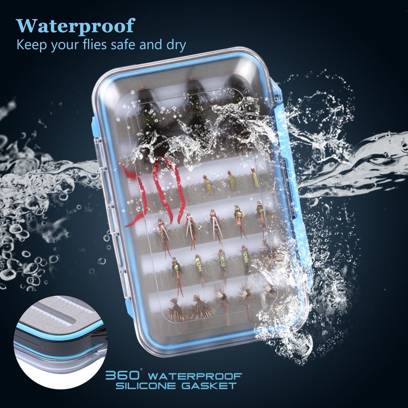 Maximumcatch Double-Sided Waterproof Fly Box with Slot Foam Fly Fishing