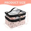 Light Pink Double-Layer Diamond-Shaped Handbag Vanity Bag, Large Capacity Portable