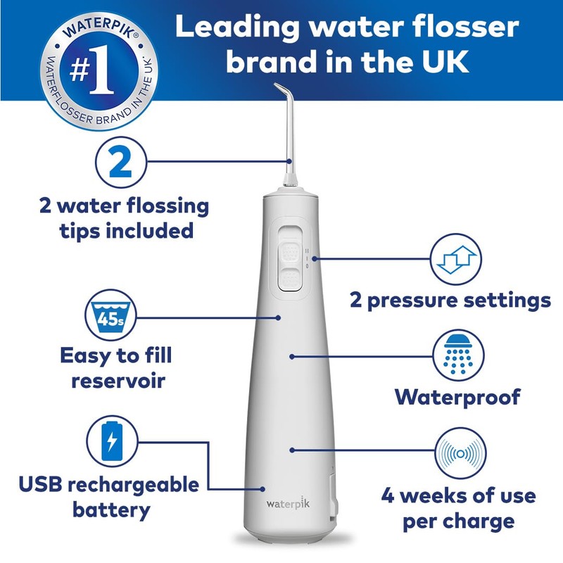 Waterpik Pulse Water Flosser Cordless, Oral Health Foundation Approved, Water