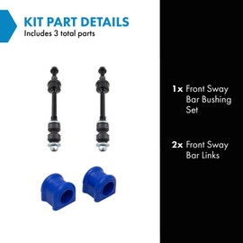 TRQ Front Suspension Kit Sway Bar Bushing Set Sway Bar Stabilizer Link Compatible with 2002-2008 Dodge Ram 1500 2012-2013 Ram 1500 2011-2013 2500 2011-2012 3500