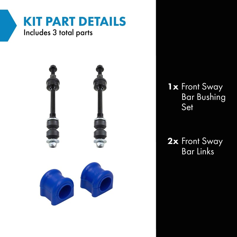TRQ Front Suspension Kit Sway Bar Bushing Set Sway Bar