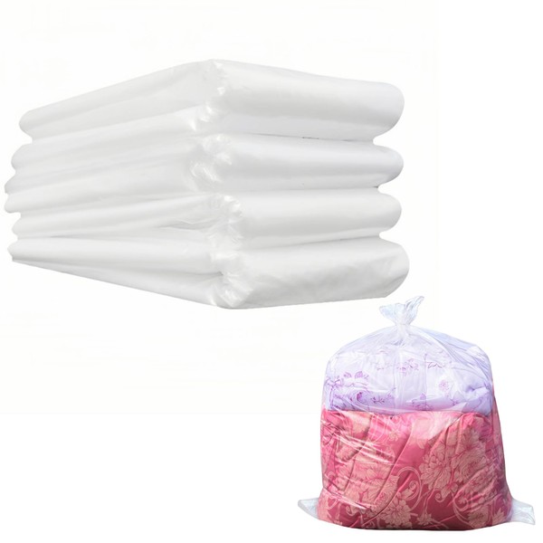 MITOB Reusable Extra Large Clear 3.94mil Plastic Bags 39.4x47.2 inch