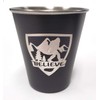 SQUATCH METALWORKS BELIEVE Bigfoot Shield Shot Glass - Stainless Steel