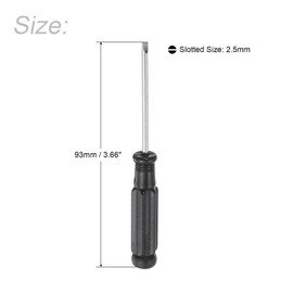 sourcing map Mini Slotted Screwdriver, 2.5mm Flat Head with Black Handle for Small Appliances, 2 Pcs