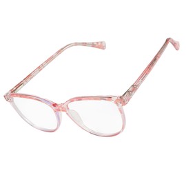 Sleep ZM Blue Light Blocking Glasses for Women + Men - Better Sleep + Anti Eye Strain Protection - Computer Screens & Gaming - Pink Warrior - Daytime Clear Lens