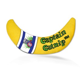Captain Catnip Cat Banana Toy, Kitten Interactive Toy, Fun Playing Cat Toy, Filled with Organic Catnip for Indoor Cats