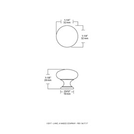 Liberty Hardware PN2001-PC-C Hollow Die Cast Knob, 1 1/4"