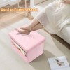VewePata Storage Ottoman Foot Stool, Folding Ottoman with Storage, Velvet