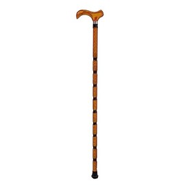THY Collectibles Wooden Cane Walking Stick with Rubber Tip for Men and Women Ergonomic and Fashionable - 36 inch Bamboo Style Cane with Derby Handle (Camel)