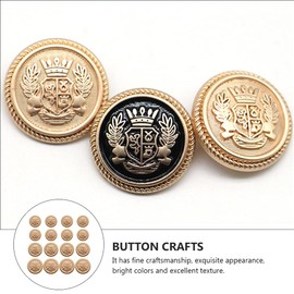 16 Piezas Antiguo Metal Blazer Botones Ropa Botón Retro Costura Botón Redondo Metal en Forma de Botón para Abrigo Uniforme Camisa Traje Y Chaqueta Dorado