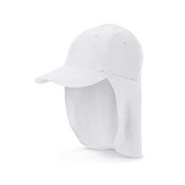 Coolibar UPF 50+ Kids' Surfs Up All Sport Hat - Sun Protective (Large/X-Large- White)