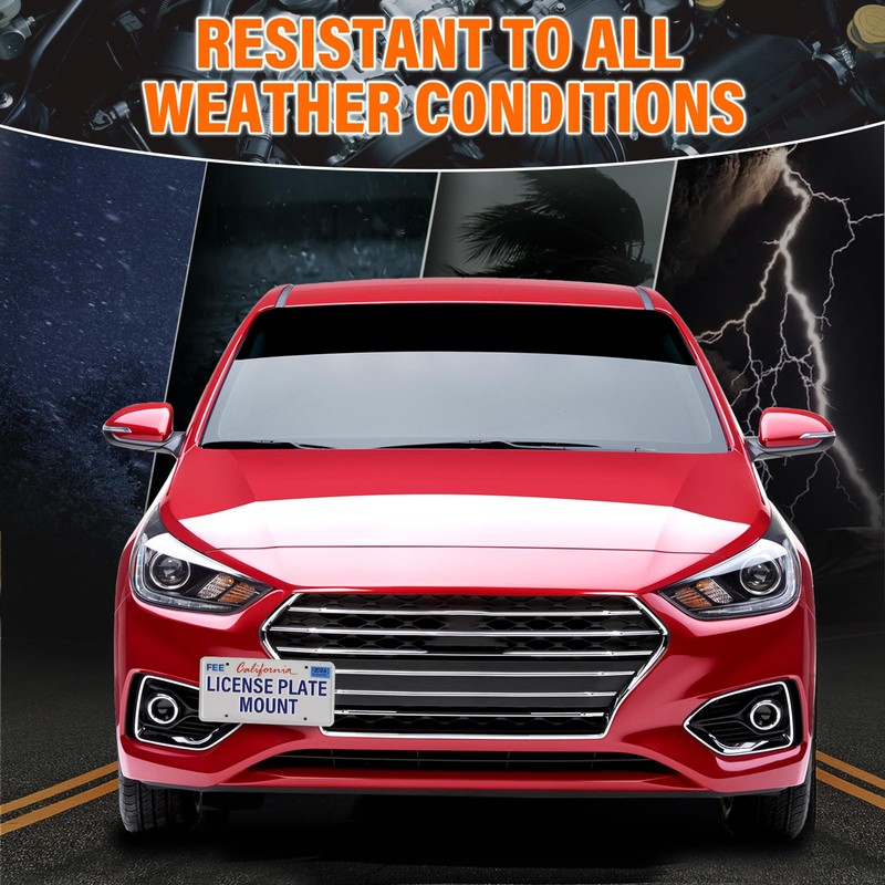 Front Bumper Tow Hook License Plate Mount Bracket Compatible with