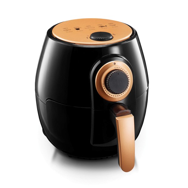 Gotham Steel 4 Qt Air Fryer, Small Air Fryer with Nonstick Copper Coating, Oil Free Healthy Air Fryer with Rapid Air Technology, Easy to Use Temperature Control with Auto Shutoff- Dishwasher Safe